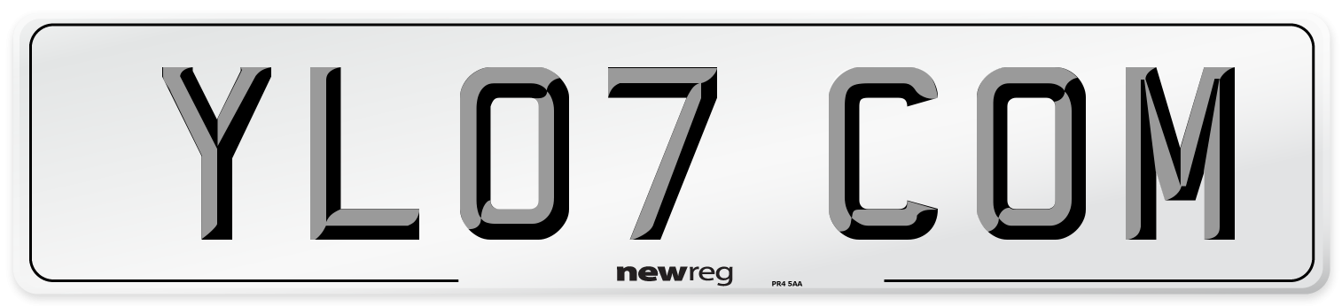 YL07 COM Number Plate from New Reg